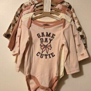 Chick pea Set of 5 Football Onesie Set- Game Day Cutie